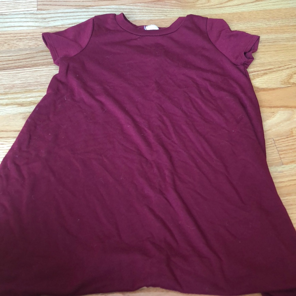 Maroon tee shirt dress